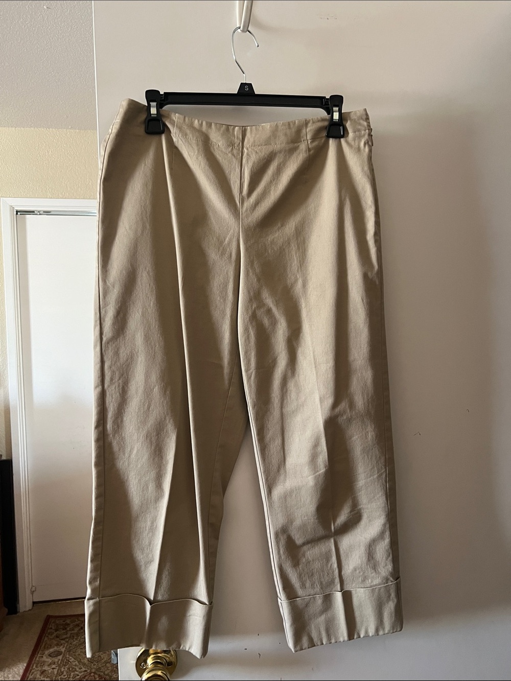 Liz Claiborne Khaki Straight-Leg Pants in Beige
